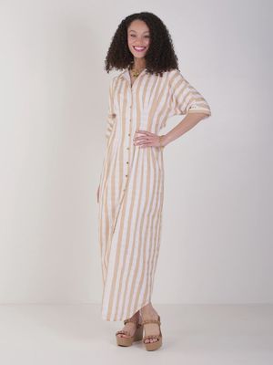 Georgia Dress - Sand Stripe