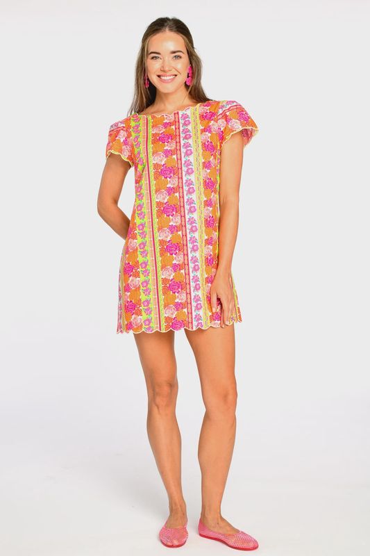 Louisa Dress in Rosebud Ribbon Stripe