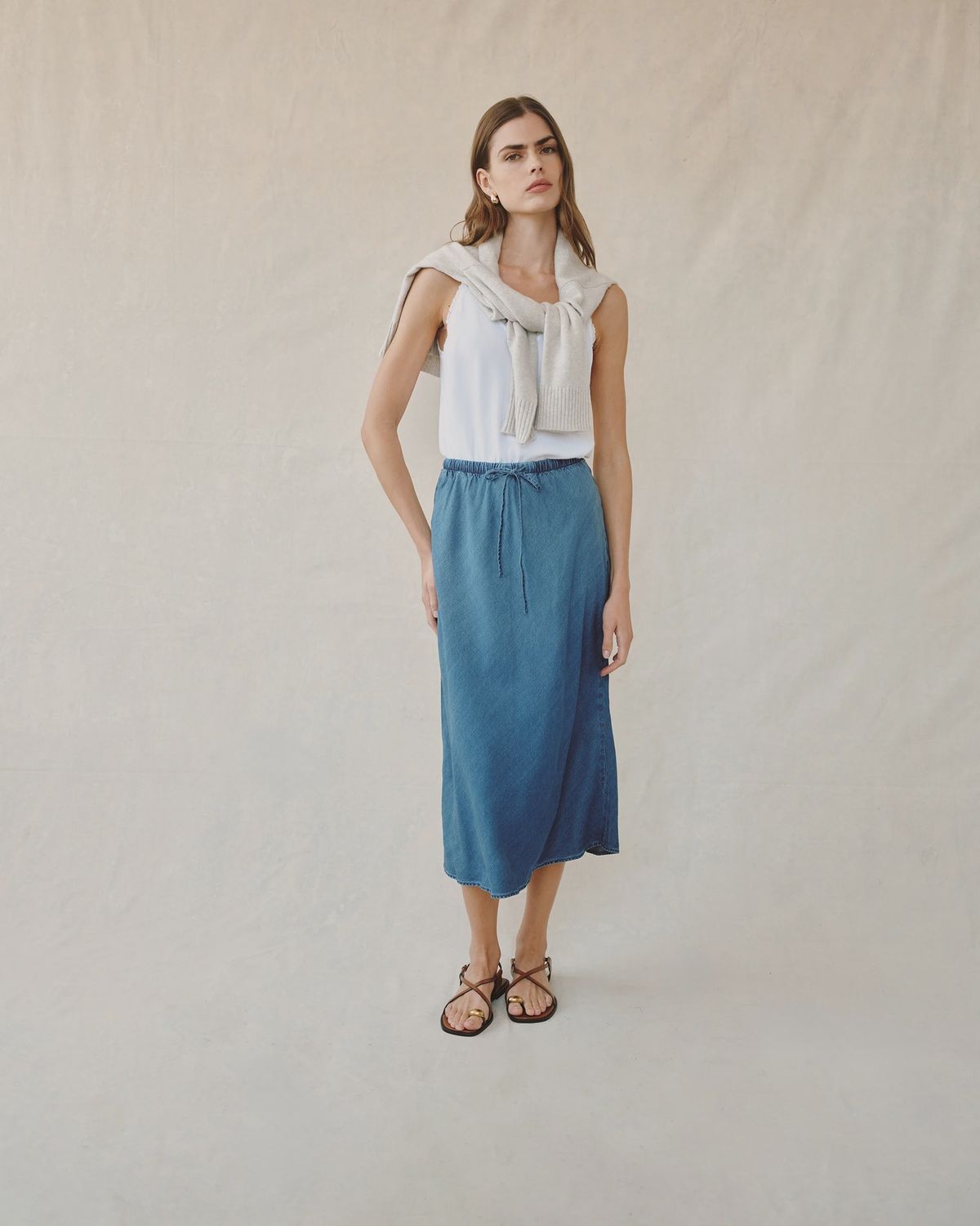 Bias Skirt with Tie