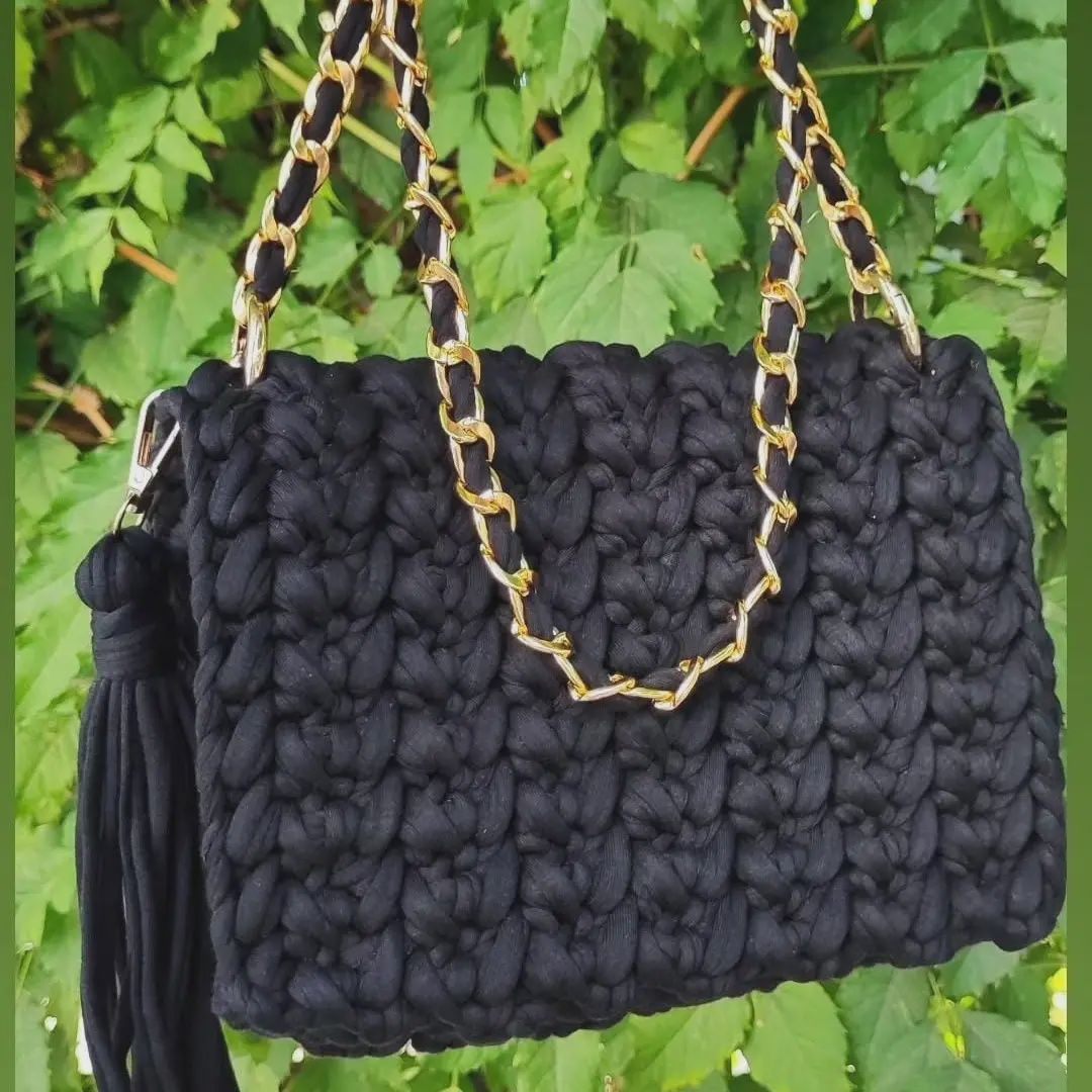 Square Handmade Bag - Black