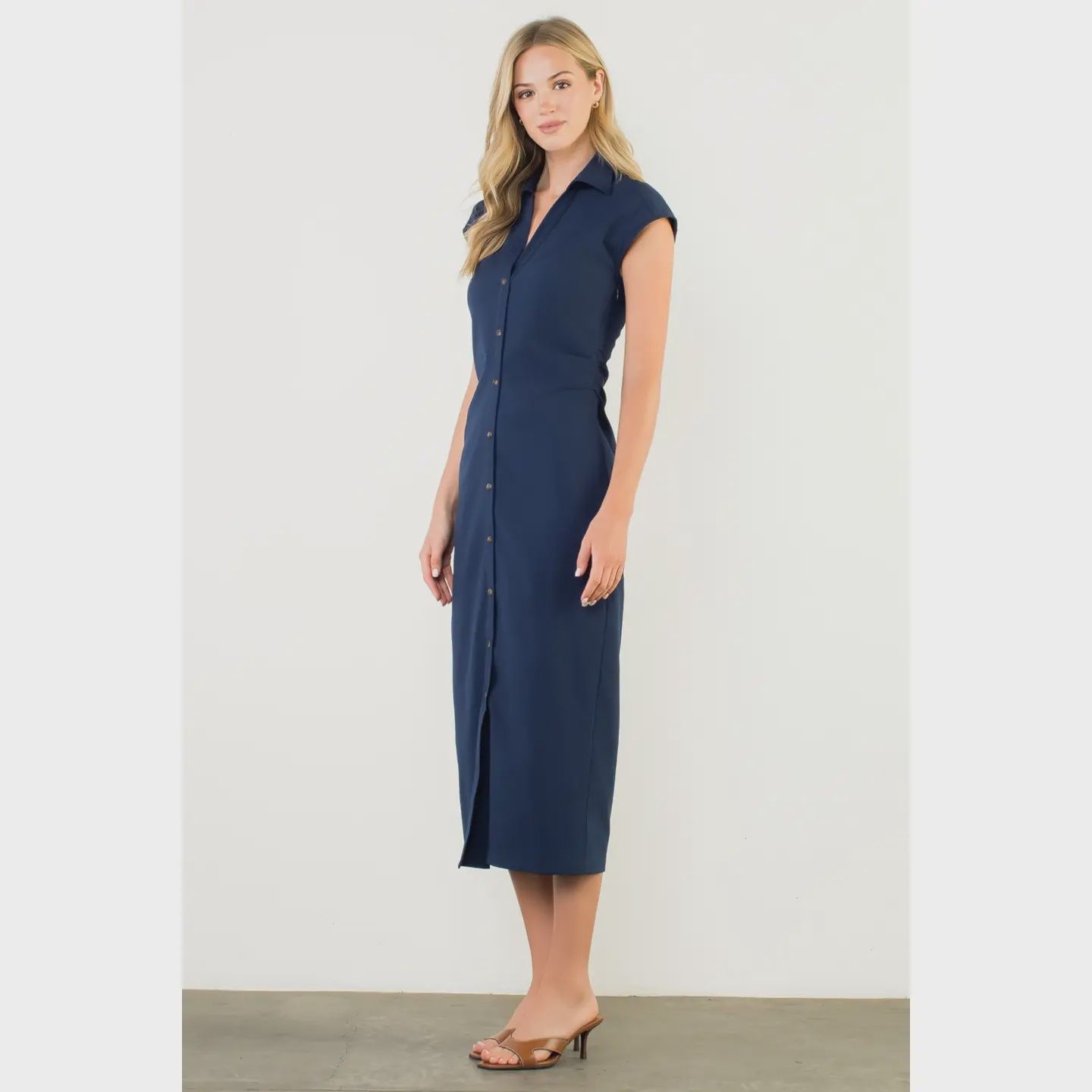 Sleeveless Ruched Maxi Dress