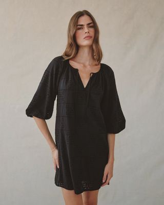 Pulover Puff Sleeve Dress Black