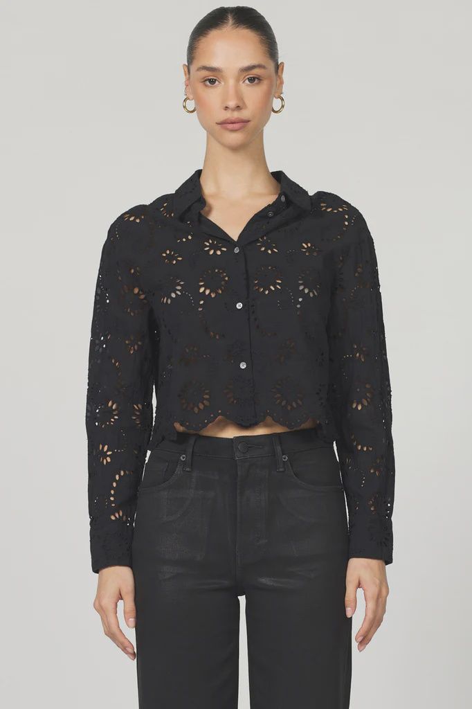 Miranda Cropped Eyelet Top