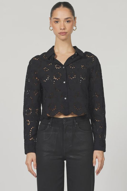 Miranda Cropped Eyelet Top