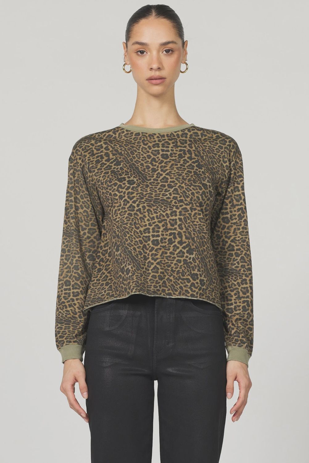 Fremont Top in Vetiver Leopard