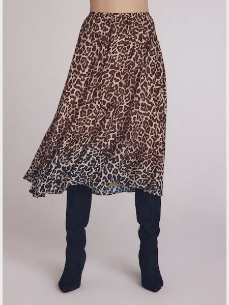 Ombre Leopard Print Skirt