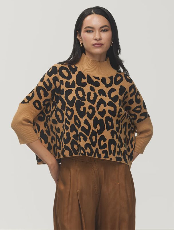 Aja Bosom Sweater Camel/Black