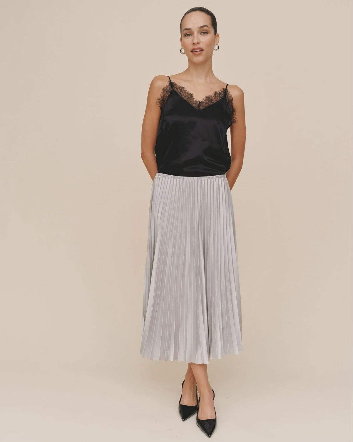 Pleat Skirt Silver Shimmer