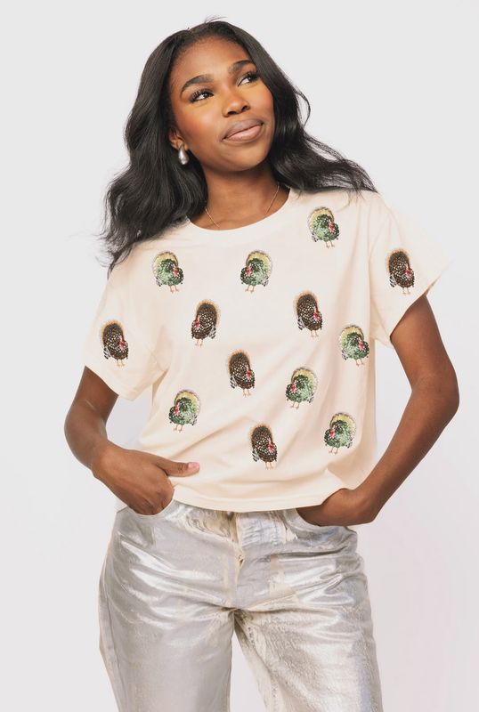 Beige Small Turkey Icon Tee