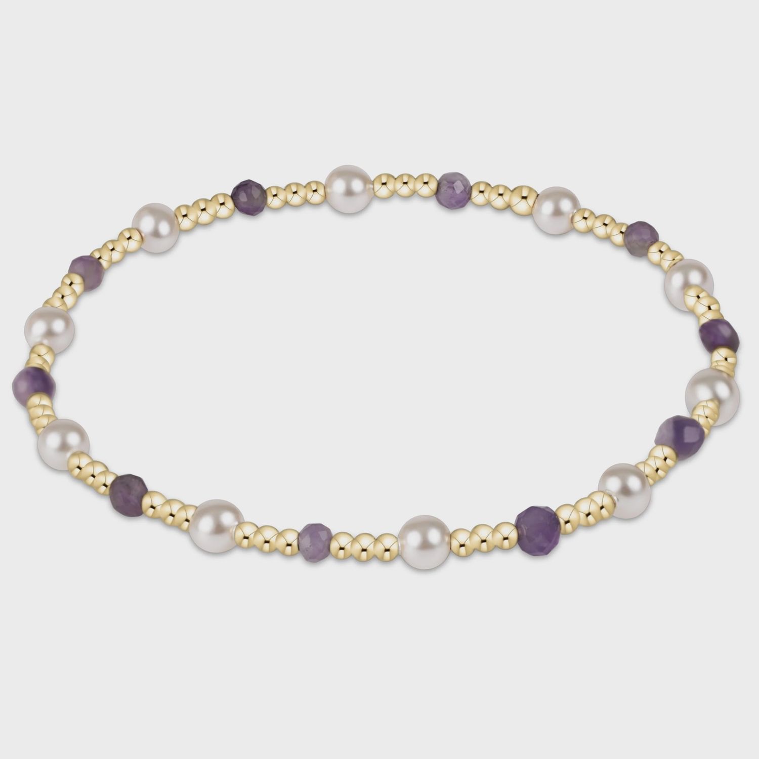 Pearl Sincerity Pattern 4mm Bead Bracelet - Amethyst
