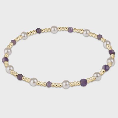 Pearl Sincerity Pattern 4mm Bead Bracelet - Amethyst