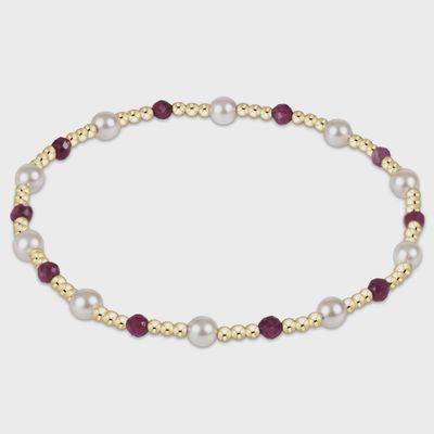 Pearl Sincerity Pattern 4mm Bead Bracelet - Ruby