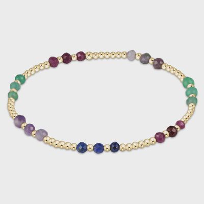 Gemstone Gold Joy Pattern 3mm Bead Bracelet - Hot Mess