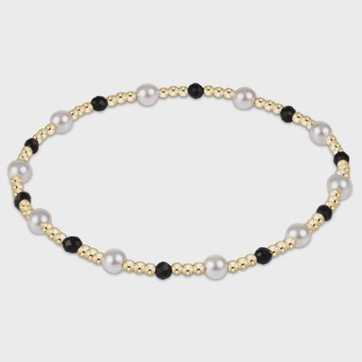 Pearl Sincerity Pattern 4mm Bead Bracelet - Faceted Onyx