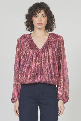 Piaf Top in Pomegrante Flame