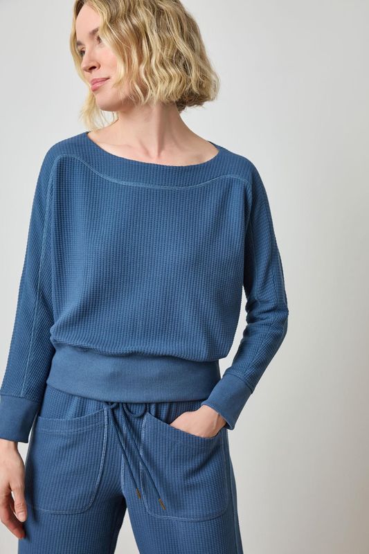 Rib Trim Seamed Top in Ink