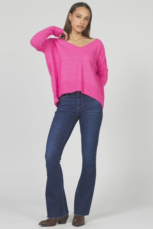 Clarette Sweater in Hot Pink