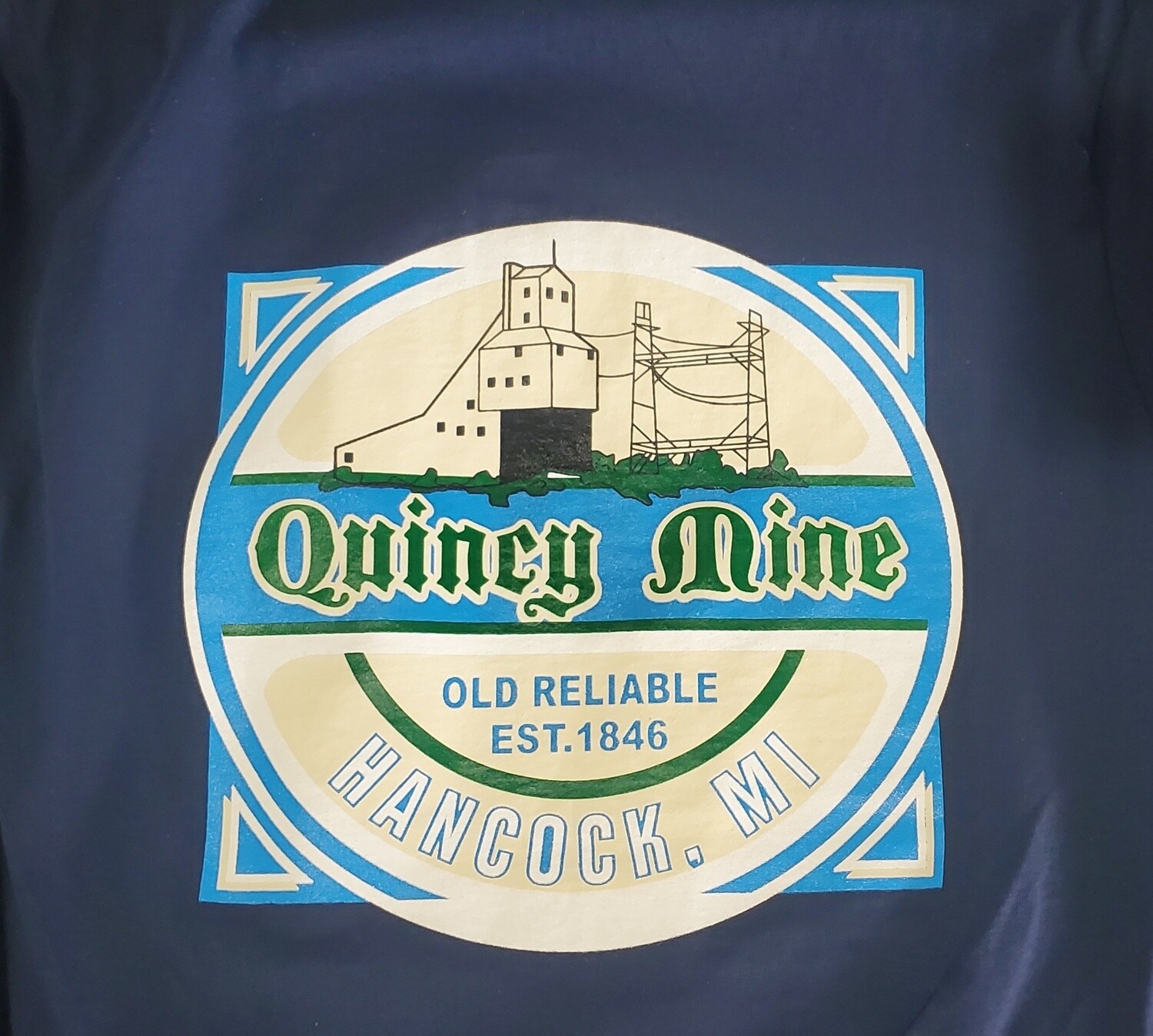 Quincy Mine Old Reliable Design, Type: T-Shirt, Colour: Navy, Size: Adult S