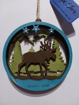 Laser Cut Wood Ornament Moose