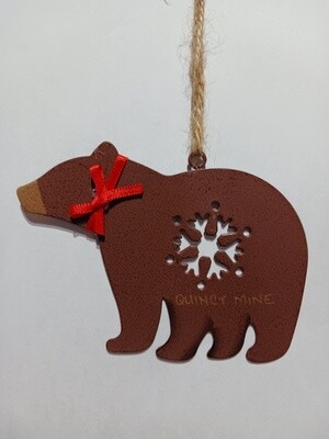 Die Cut Metal Ornament Bear
