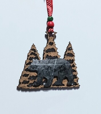 Cork & Metal Ornament Bear