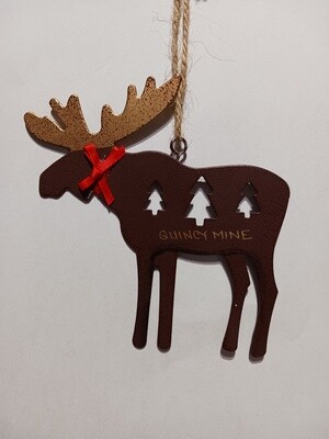 Die Cut Metal Ornament Moose