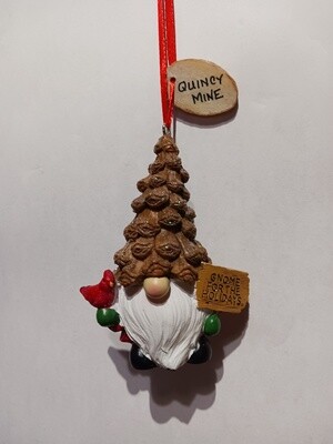 Resin Ornament Lodgey Gnome w/ Tag