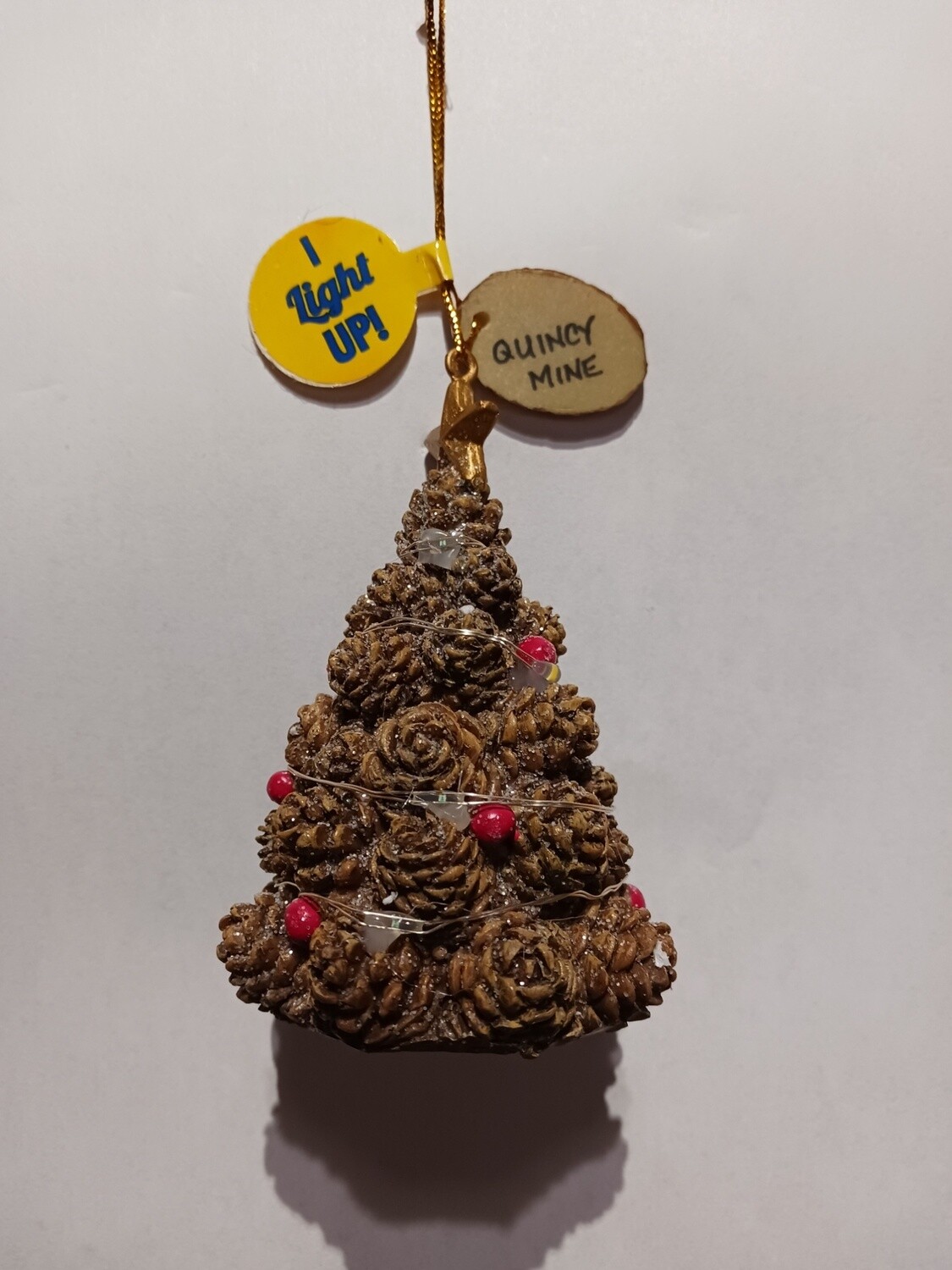 Resin Ornament Realistic Pinecone Tree (L/U) w/ Tag