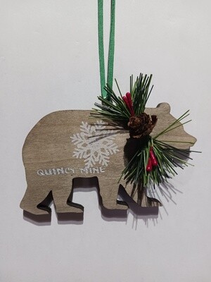Diecut Wood Bear Ornament