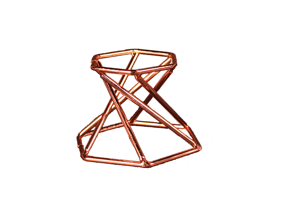 Copper Hexagonal Display Stand