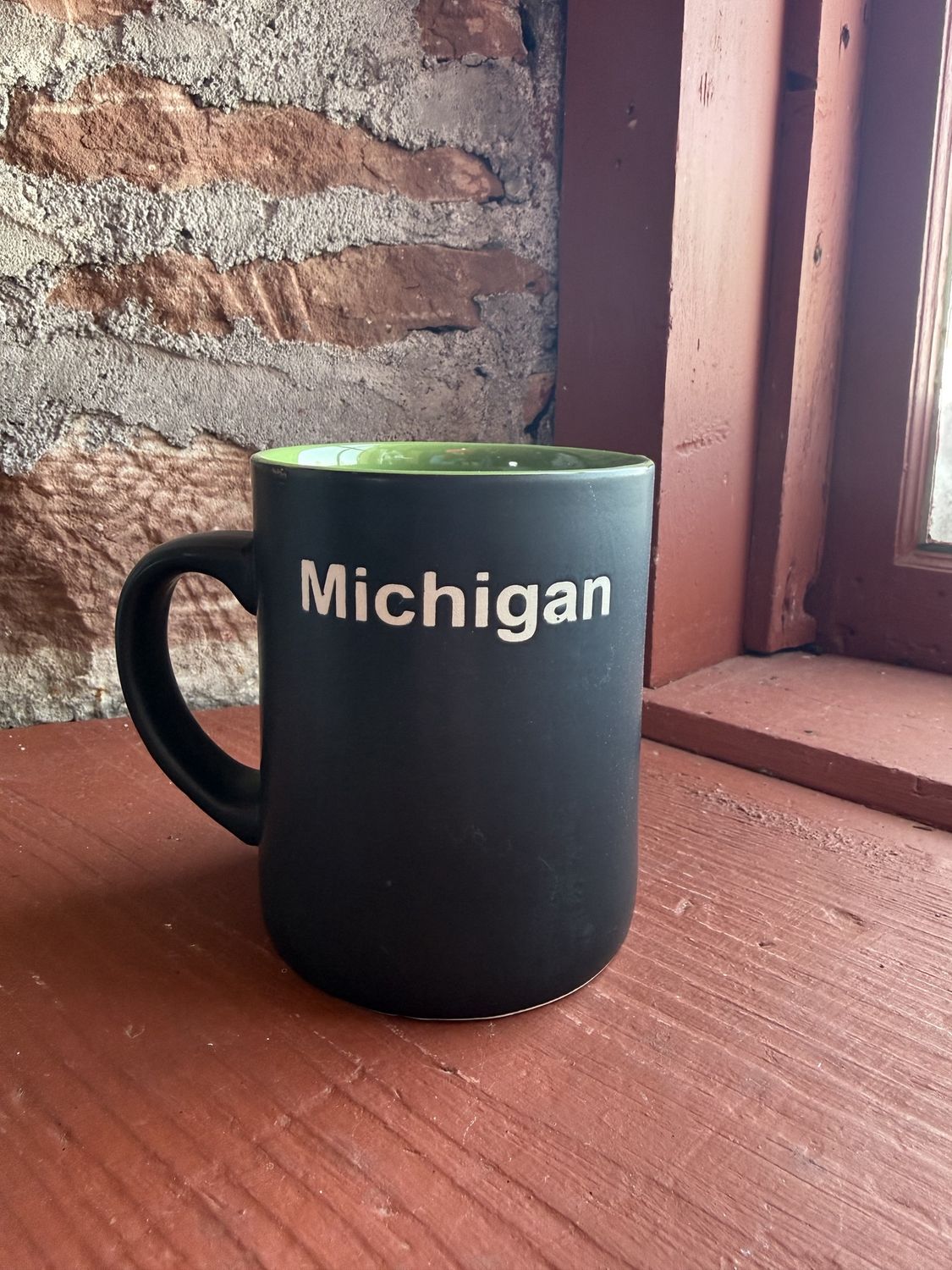 Black Matte Michigan Mug / Green