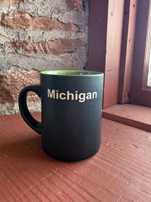 Black Matte Michigan Mug / Green