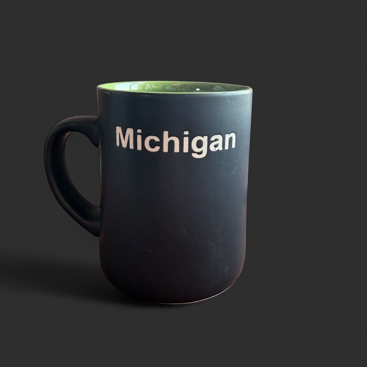 Black Matte Michigan Mug / Green