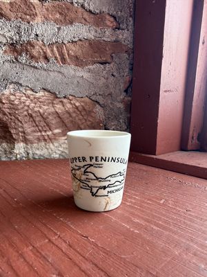 Marble Upper Peninsula Shot Glass / Brown