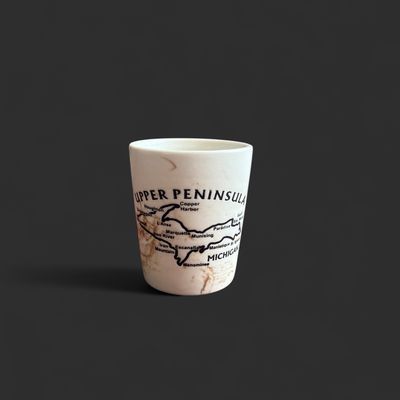Marble Upper Peninsula Shot Glass / Brown