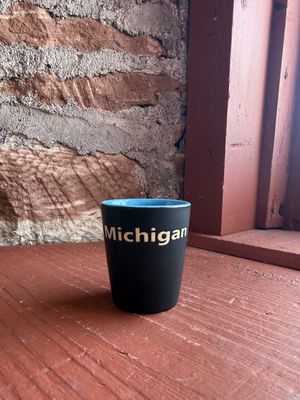 Black Matte Michigan Shot Glass / Blue