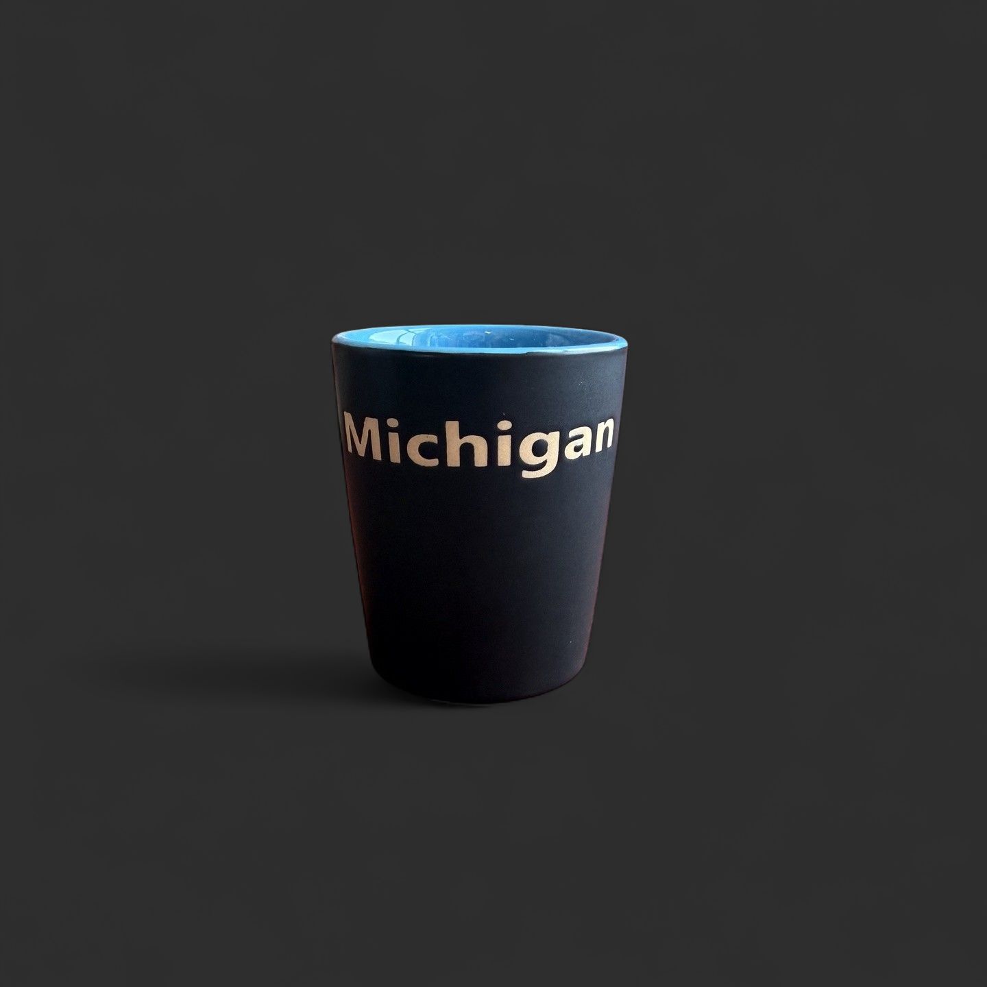 Black Matte Michigan Shot Glass / Blue