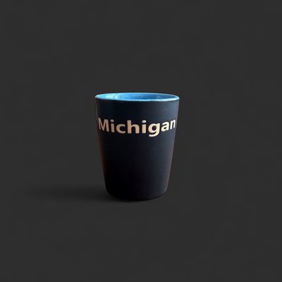 Black Matte Michigan Shot Glass / Blue