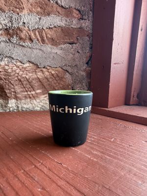 Black Matte Michigan Shot Glass / Green