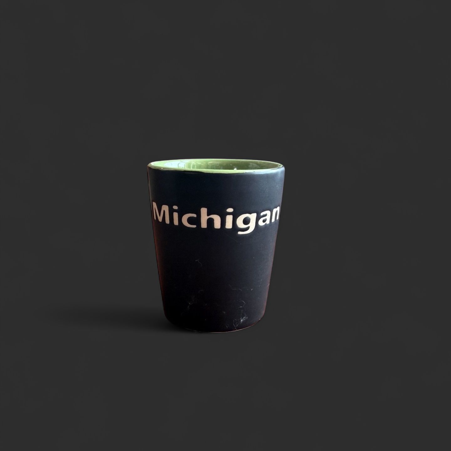 Black Matte Michigan Shot Glass / Green