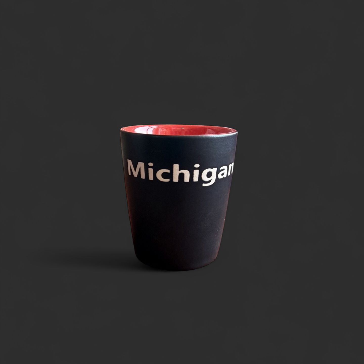 Black Matte Michigan Shot Glass / Red