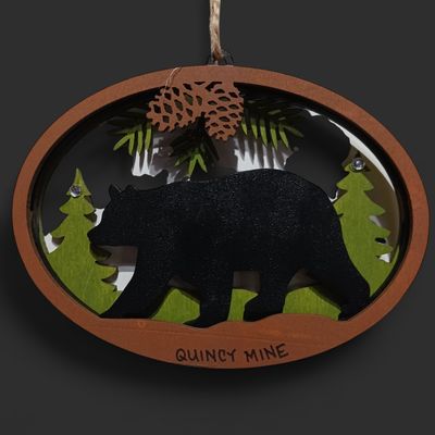 Laser Cut Wood Ornament Bear