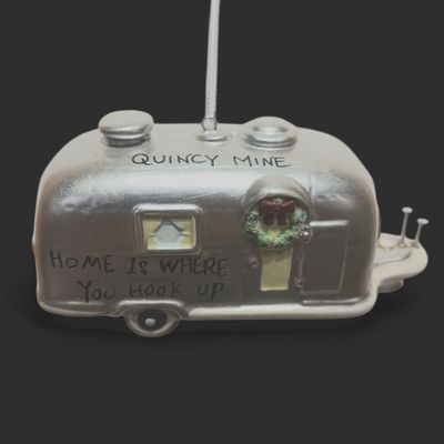 Silver Camper Ornament