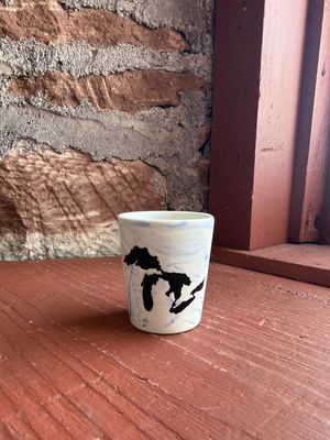 Marble Great Lakes Shot Glass / Blue