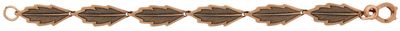 Copper Link Bracelet Oak Leaf Design