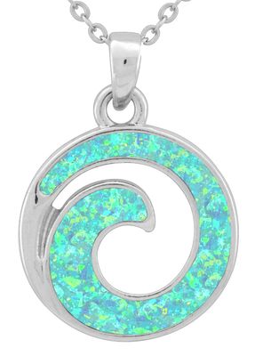 Pendant -Blue Opal  Wave