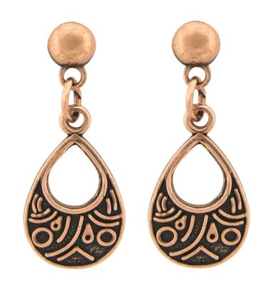 Copper Earrings Teardrop
