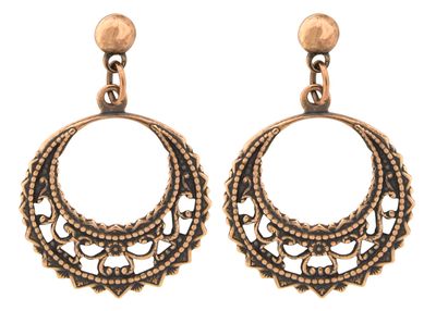 Copper Earrings Double Circle