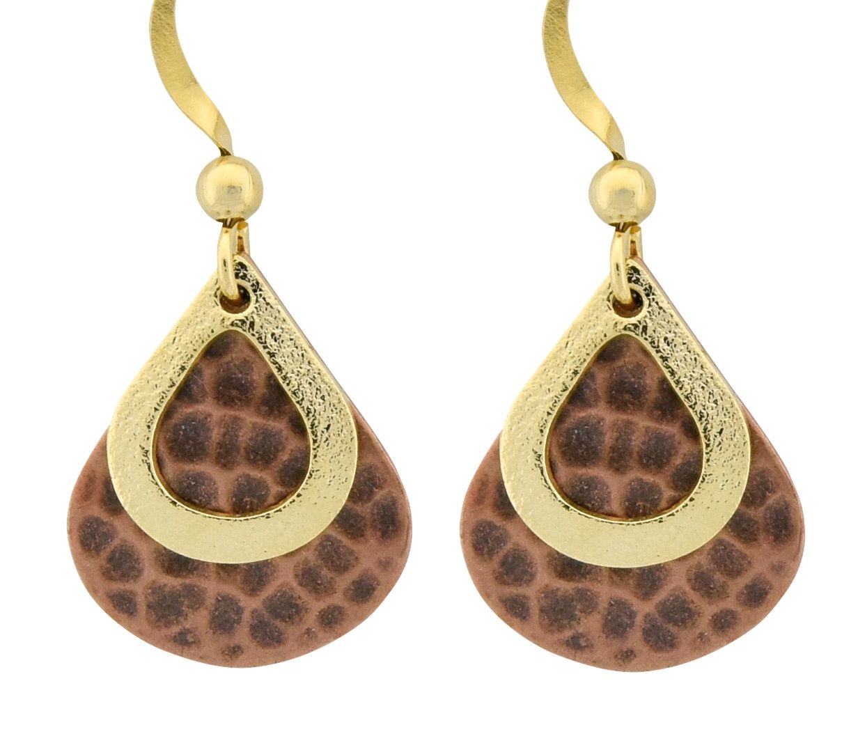 Brass & Copper Earrings 2 Teardrops
