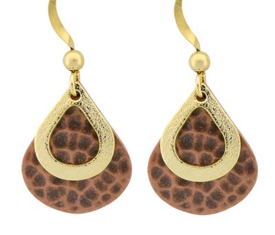 Brass & Copper Earrings 2 Teardrops